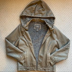 Buckle BKE grey cozy faux leather jacket